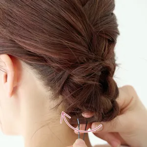 【ミディアム①着物】トップの三つ編みでふんわり♪ 短くてもできるアップ風ヘア　STEP６