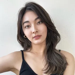 ロング　ヘア　髪型　ヘアスタイル　大人　前髪なし　