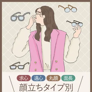 老眼鏡　顔型